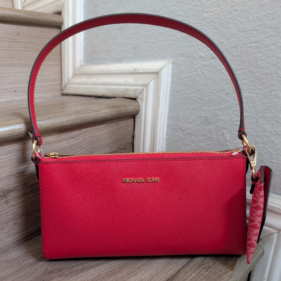 NWT Michael Kors Vincent MD Leather Pouchette Shoulder Bag with Card Holder - Picture 1 of 4